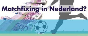 Illustratie met de vraag matchfixing-in-nederland? waarbij geld en een voetballer wordt afgebeeld