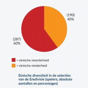 Taartdiagram over de verdeling etnische meerder- en minderheid