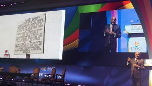 Sam Ramsamy (IOC) bij TAFISA World Congress in Seoul