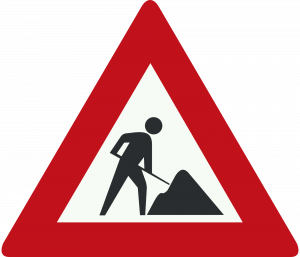 Verkeersbord waarop wegwerkzaamheden worden aangegeven