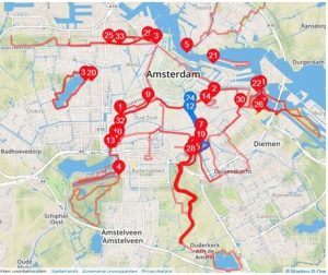 een plattegrond van Amsterdam