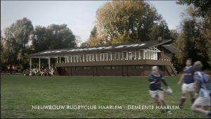 impressie nieuwbouw rugbyclub Haarlem